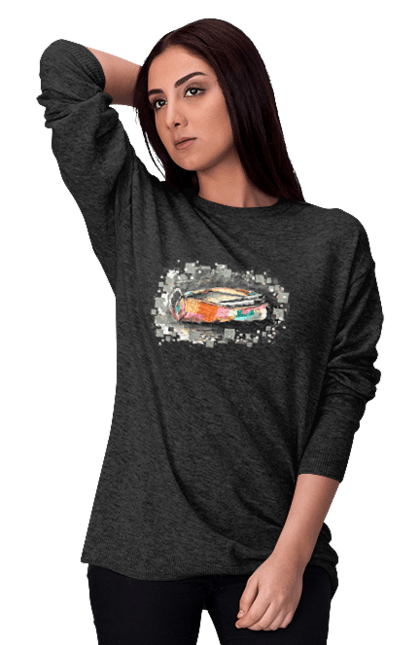 Світшот жіночий з принтом "Пенал Авторський малюнок". Ексклюзив, канцтовари, малюнок, малюнок від руки, олівець, пенал, ручка, школа. 2070702