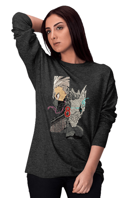 Women's sweatshirt with prints Kaiju № 8 Gen Narumi. Anime, gen narumi, kaiju, kaiju 8, kaiju № 8, manga. 2070702