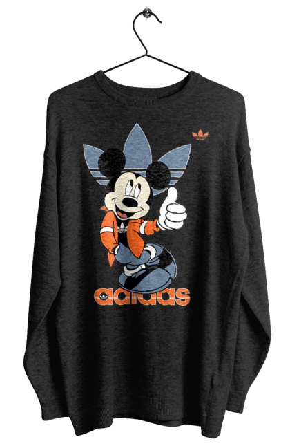 Світшот жіночий з принтом "Adidas Міккі Маус". Adidas, mickey mouse, адідас, дісней, міккі, міккі маус, мультфільм. 2070702