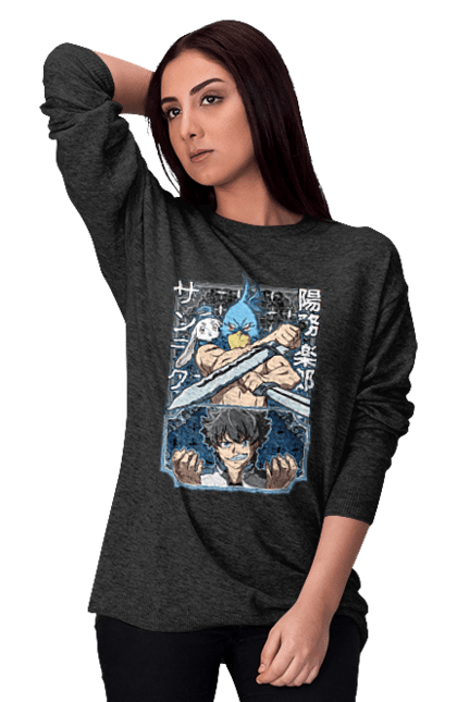 Women's sweatshirt with prints Shangri La Frontier. Anime, emul, manga, rabbit, shangri la frontier, shangri-la frontier, shonen. 2070702