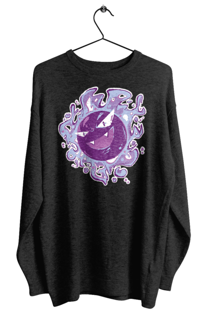 Women's sweatshirt with prints Pokemon Gastly. Anime, games, gastly, nintendo, pokemon, pokemon go. 2070702