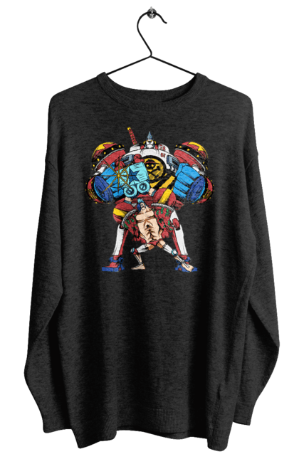 Women's sweatshirt with prints One Piece Franky. Anime, franky, iron man, manga, one piece, straw hat pirates. 2070702