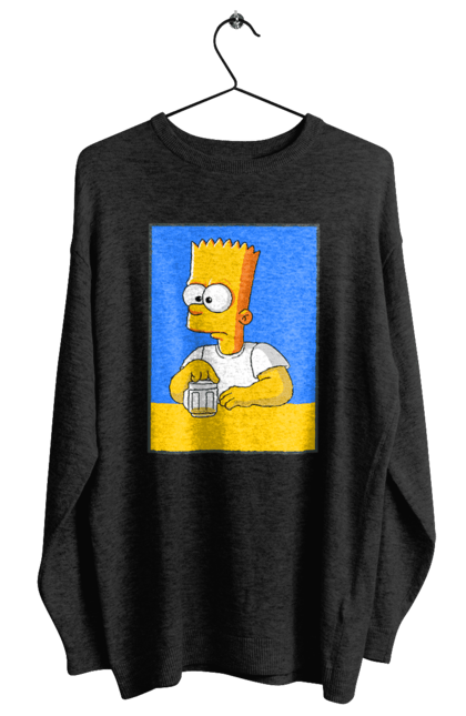 Світшот жіночий з принтом "Барт любитель пива". Барт, барт сімпсон, мультперсонажі, мультфільми, сімпсони, український прапор. 2070702