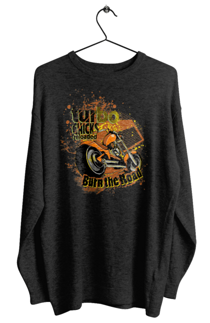 Світшот жіночий з принтом "Мопед Турбо". Їзда, мопед, швидкість. 2070702