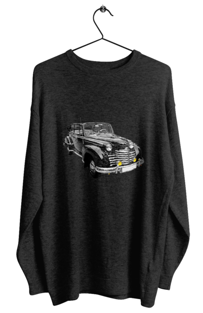 Світшот жіночий з принтом "Авто.5". Авто, професійне фото, ретро авто, фото, чорний колір. 2070702