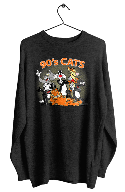 Women's sweatshirt with prints 90s Cats Cartoons. Animated series, cartoon, cat, cats, garfield, tom. 2070702