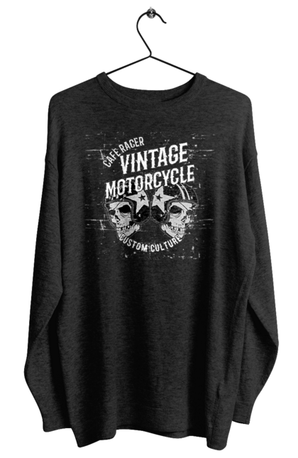 Світшот жіночий з принтом "мото вантажу". Вінтаж, мото, череп, шолом. 2070702