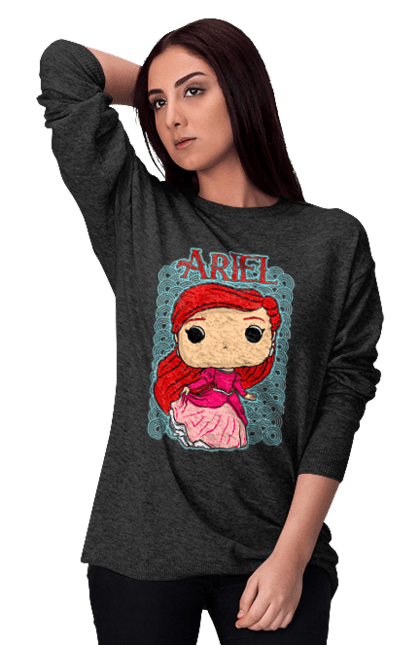 Свитшот женский с принтом Ариэль. Ariel, little mermaid, ариэль, принцесса, русалочка, сказка. 2070702