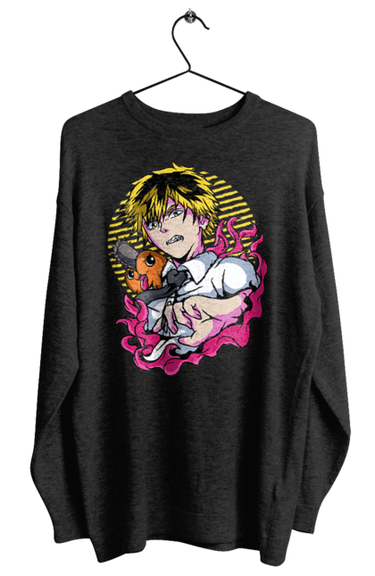 Women's sweatshirt with prints Chainsaw Man. Anime, chainsaw man, demon, denji, manga, pochita, shonen. 2070702