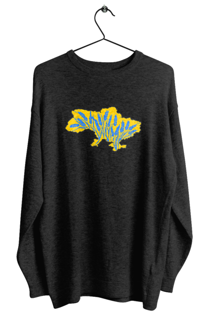 Світшот жіночий з принтом "Україна". Зерно, мапа, патріотичне зображення, пщениця, україна, українська тематика. 2070702