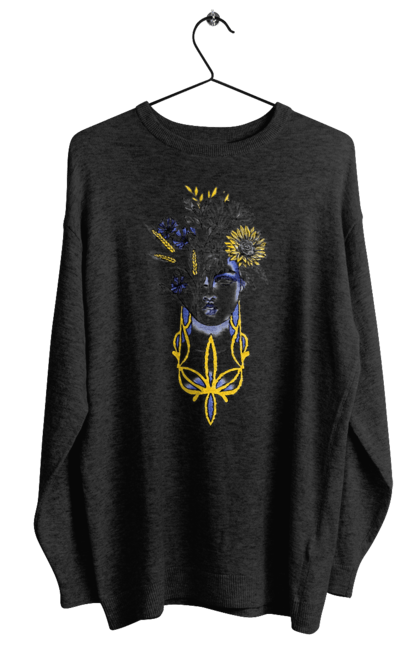 Світшот жіночий з принтом "Українка". Жінка, соняшник, українка. 2070702