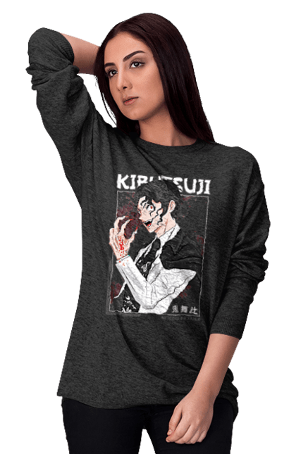 Women's sweatshirt with prints Demon Slayer Muzan. Anime, demon slayer, eternal paradise faith, kimetsu no yaiba, manga, muzan, twelve kizuki, upper rank six. 2070702