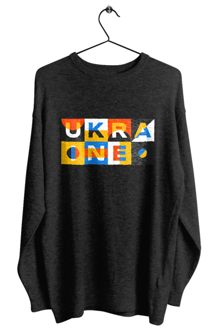 Світшот жіночий з принтом "Україна". Напис україна, символ україни, текст україна, україна. 2070702