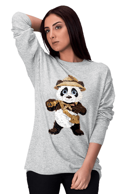 Світшот жіночий з принтом "Панда". Panda, медведь, мишка, панда. aslan