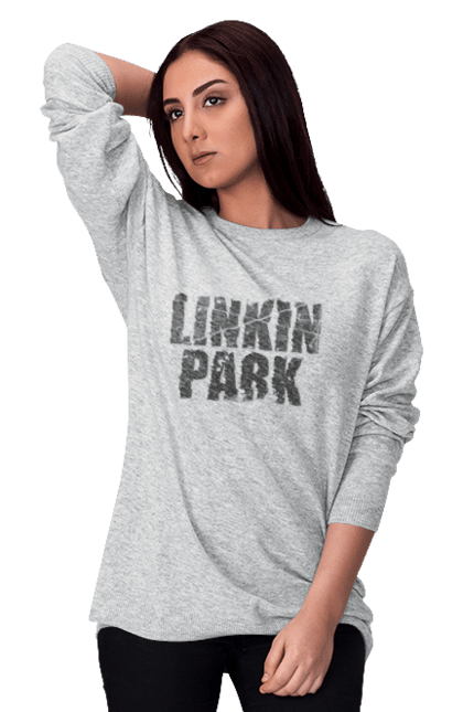 Світшот жіночий з принтом "Лінкін Парк". Linkin park, rock, альтернативний метал, альтернативний рок, альтернативный рок, лінкін парк, музика, ню метал, реп метал, рок, рок група. KRUTO.  Магазин популярних футболок