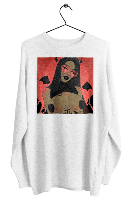 Світшот жіночий з принтом "Диявол З Цицьками". Гола, диявол, сиськи. 2070702