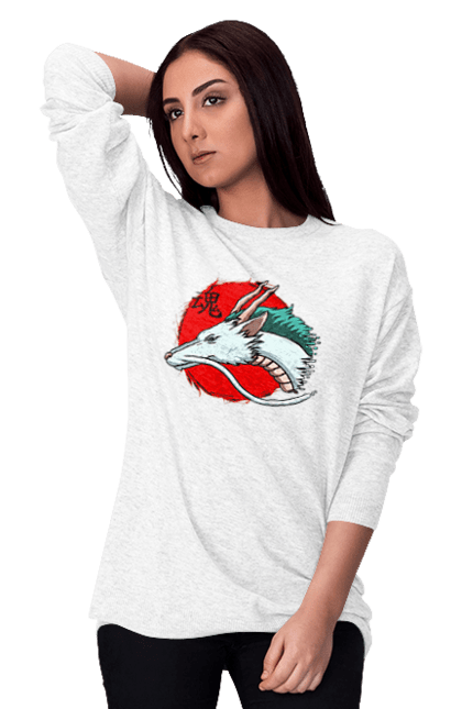 Women's sweatshirt with prints Spirited Away Haku. Dragon, haku, spirited away, studio ghibli. 2070702