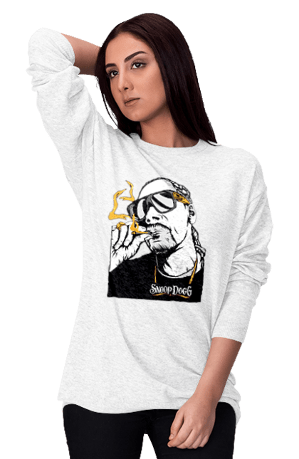 Свитшот женский с принтом Snoop dogg 1. Snoop dogg, актер, музыкант, продюсер, рэпер, снуп догг. 2070702