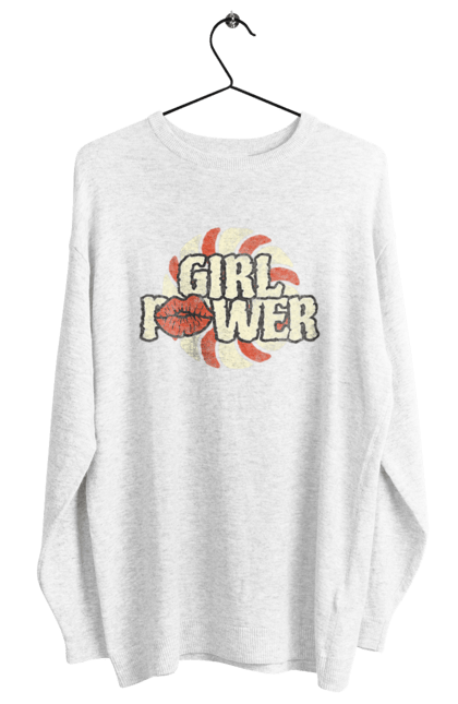 Світшот жіночий з принтом "Girl Power". Girl power, гасло, дівчата, дівчата можуть, жінки, жіноча сила, незалежність, сила, фемінізм. 2070702