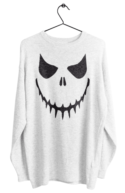 Women's sweatshirt with prints Halloween pumpkin face. Costume, halloween, holiday, october, october 31, pumpkin, scary, sweets, trick or treat. 2070702