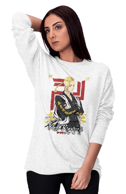 Women's sweatshirt with prints Tokyo Revengers Draken. Anime, draken, ken ryuguji, ken-chin, manga, serial, tokyo manji gang, tokyo revengers. 2070702