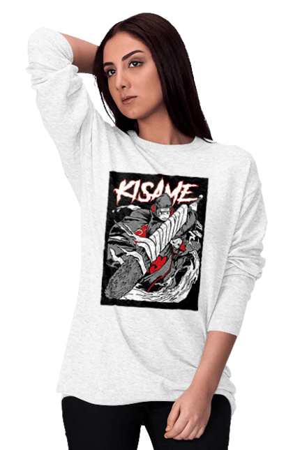 Women's sweatshirt with prints Naruto. Anime, character, kisame hoshigaki, manga, naruto, ninja, tv series. 2070702