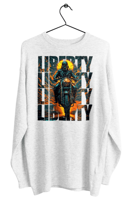 Світшот жіночий з принтом "Байкер". Байкер, мотоцикліст, подорожі, свобода, туризм. 2070702