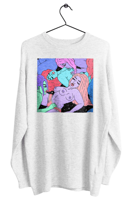 Women`s sweatshirt with prints Alien Girls. Aliens, girls, multicolored, space. 2070702