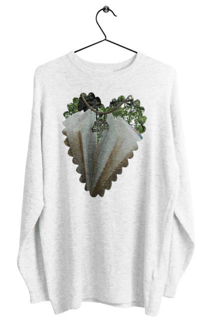 Світшот жіночий з принтом "Книжкова валентинка". Дерево, книги, книжки, любов, прикраса, природа, серце, форма серця, читання. 2070702