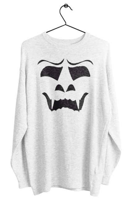 Women's sweatshirt with prints Halloween pumpkin face. Costume, halloween, holiday, october, october 31, pumpkin, scary, sweets, trick or treat. 2070702