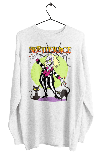 Свитшот женский с принтом Битлджус. Beetlejuice, ghost, tim burton, warner bros, битлджус, комедия, привидение, тим бертон, ужас, фильм. 2070702