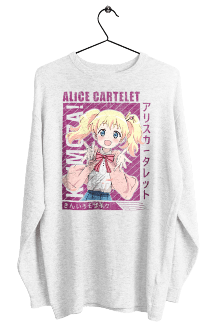 Women's sweatshirt with prints Kiniro Mosaic Alice Cartelet. Alice, alice cartelet, anime, gold mosaic, kiniro mosaic, kinmoza, manga. 2070702