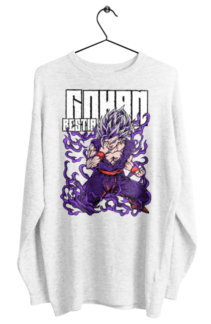 Women's sweatshirt with prints Dragon Ball Gohan. Anime, dragon ball, gohan, goku, manga, tv series, vegeta. 2070702