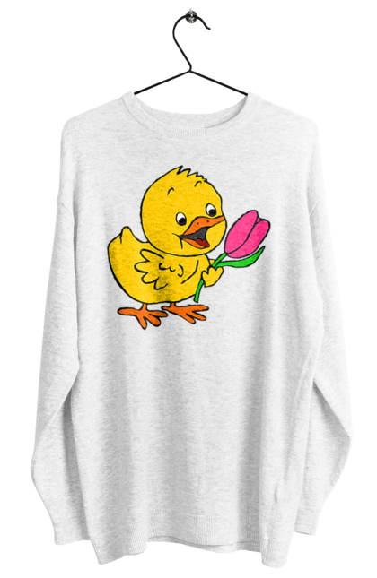 Світшот жіночий з принтом "Курча З Тюльпаном". Курча, тюльпан. 2070702