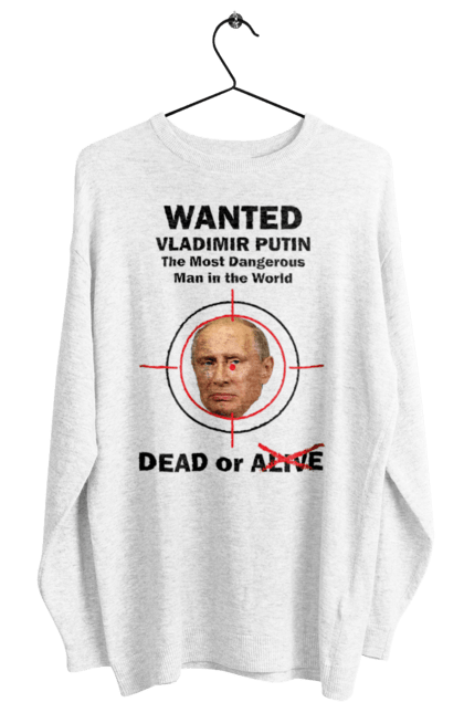 Світшот жіночий з принтом "Розшук Гаага". Путин, розшук гаага, розшук путин, хуйло. aslan