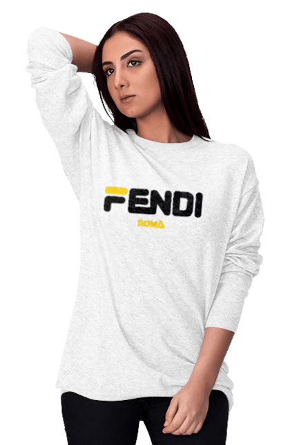 Світшот жіночий з принтом "Fendi". Fendi, lvmh, бренд, будинок моди, італія, люкс, мода, одяг, сумка, фенді. 2070702