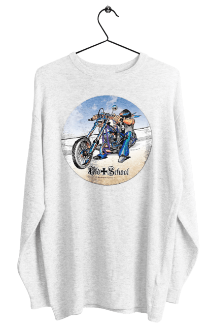 Світшот жіночий з принтом "Old school". Авто мото, виконавці, мотоцикл, музична група, рок група, старе загартування. 2070702