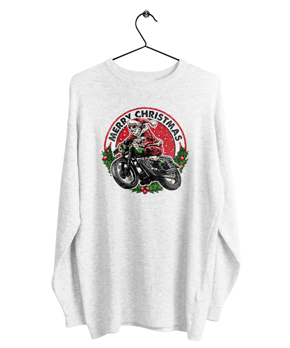 Щасливого Різдва, дід мороз на мотоциклі