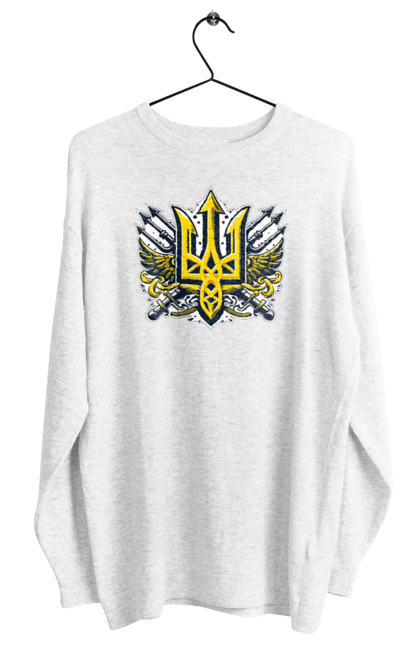 Світшот жіночий з принтом "Символіка україни". Герб, патріотичні зображення, символіка, тризуб, україна. 2070702