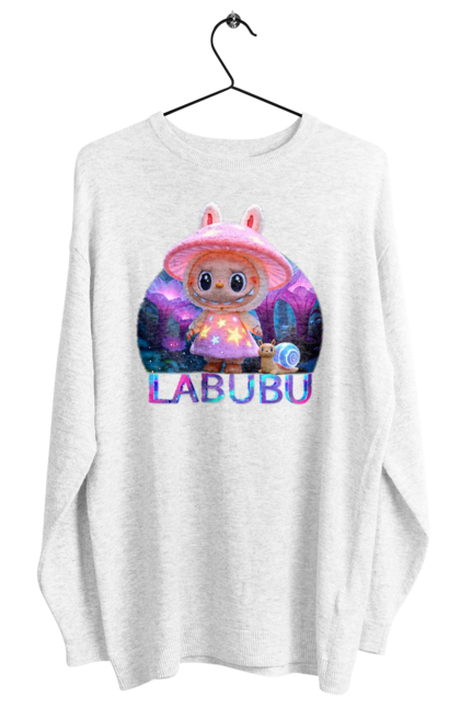 Світшот жіночий з принтом "Лабубу". Брелок лабубу, іграшка лабубу, лабубу, лабубу кока кола, лялька лабубу, мерч лабубу, мила, рожева лабубу, смішна лабубу. 2070702