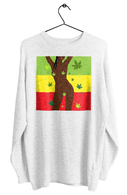 Women`s sweatshirt with prints Naked Girl And Hemp. Hemp, naked, smoke, tits. 2070702