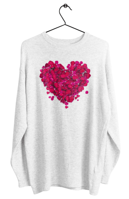 Світшот жіночий з принтом "Серце З Пелюсток Троянди". Пелюстки, серце, троянда. 2070702