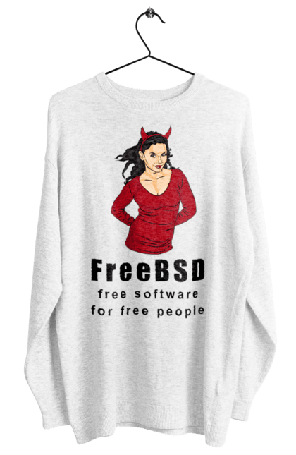Світшот жіночий з принтом "Freebsd Для Вільних". Bsd, freebsd, unix, адміністратор, айті, айтішник, безкоштовна, безкоштовно, бестія, вільна, демон, демонесса, доступність, незалежність, операційна система, ос, програміст, програмне забезпечення, свобода, сисадмін, система, системний адміністратор, софт, текст, червоний, чорний. 2070702