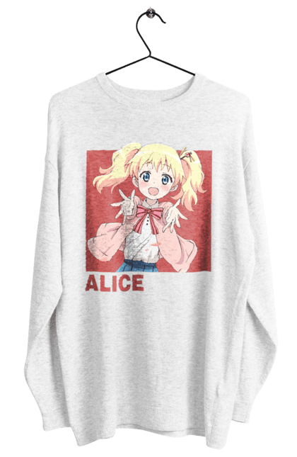 Women's sweatshirt with prints Kiniro Mosaic Alice Cartelet. Alice, alice cartelet, anime, gold mosaic, kiniro mosaic, kinmoza, manga. 2070702