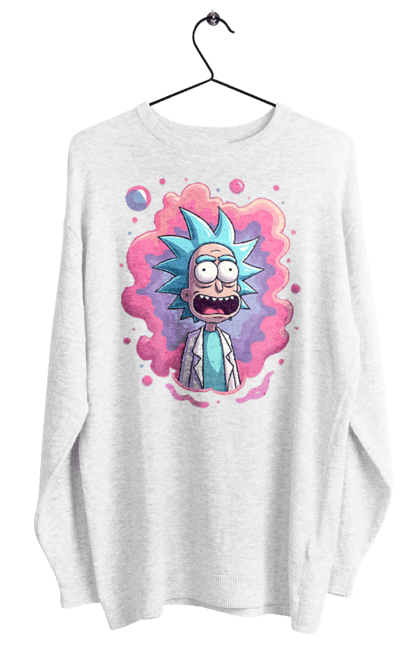 Світшот жіночий з принтом "Рік та Морті". Rick and morty, мультфільм, наукова фантастика, пригоди, рік, рік і морті, трагікомедія, чорний гумор. 2070702