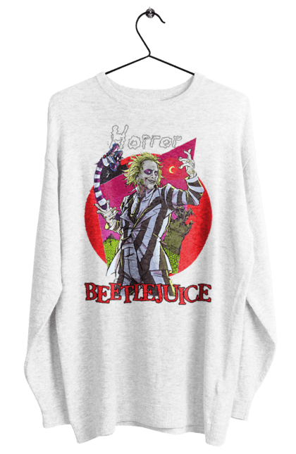 Світшот жіночий з принтом "Бітлджюс". Beetlejuice, ghost, tim burton, warner bros, бітлджюс, жах, комедія, привид, тім бертон, фільм. 2070702