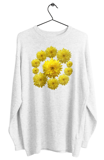 Світшот жіночий з принтом "Хризантеми жовті". Квіти, літо, подарунок, природа, рослини, хризантеми. futbolka.stylus.ua