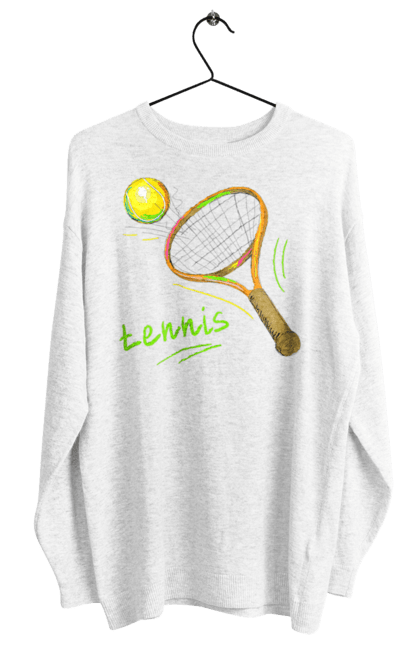 Світшот жіночий з принтом "Теніс". Великий теніс, гравці, грунт, м`яч, призовий фонд, ракетка, спонсор, турнір на ґрунті, турнірна сітка. futbolka.stylus.ua