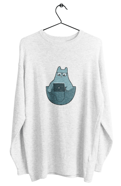 Світшот жіночий з принтом "Кіт програміст". Angular, c, css, html, it, javascript, jquery, php, python, react, svelt, vue, айтишник, айті, гумор, код, кодувати, прогер, програміст, програмісти, ти ж, ти ж програміст, тиж програміст. 2070702