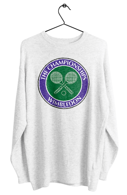 Світшот жіночий з принтом "Wimbledon тенісний турнір". Великий теніс, велокобритання, гравці, лондон, м`яч, призовий фонд, ракетка, спонсор, турнір на траві, турнірна сітка. aslan